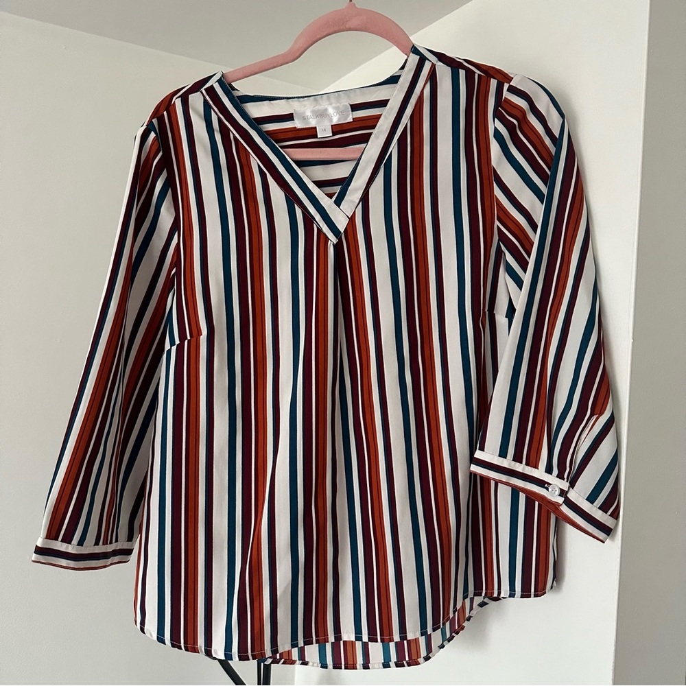 Multicoloured Striped Top by StalkBuyLove